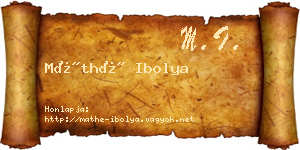 Máthé Ibolya névjegykártya