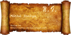 Máthé Ibolya névjegykártya